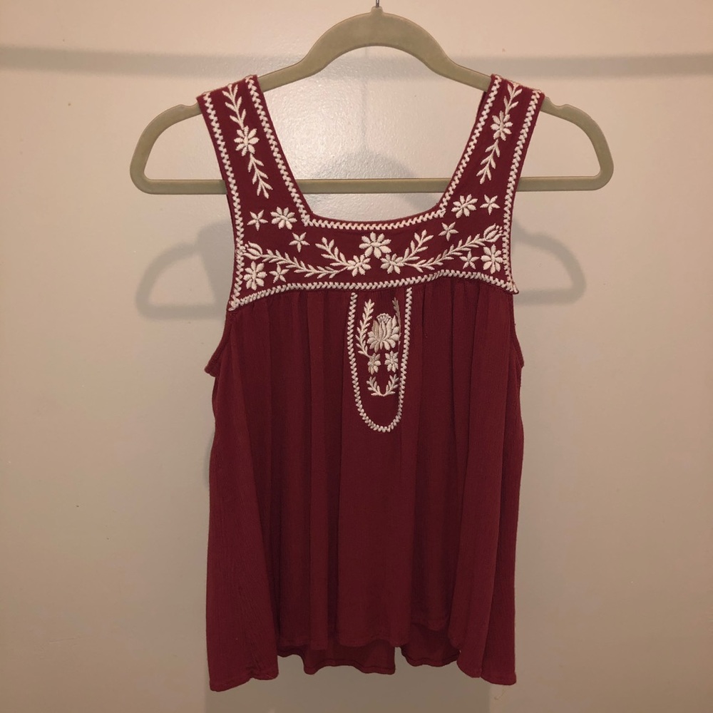 Altar’d State Red And White Tank Top